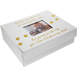 Pavilion Gift Company - Paw Prints On My Heart - Memory Box With 5" x 4" Photo Holder Loss Of Pet Cat Dog Bereavement In Memory - 1 of 4