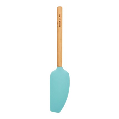 KitchenAid Bamboo Handle Mixer Spatula Aqua Sky