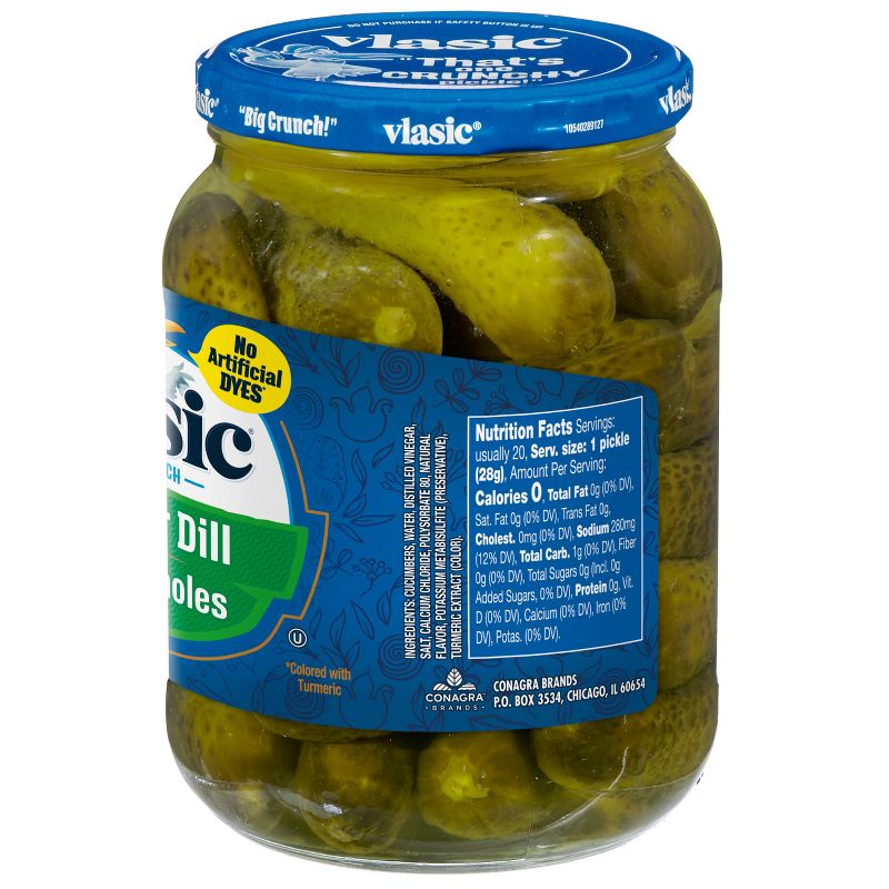 Vlasic Baby Whole Kosher Dill Pickles - 32 fl oz, 4 of 6