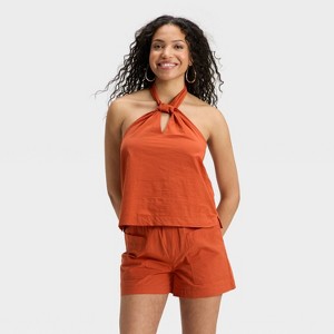 Women's Knotted Halter Top - Universal Thread™ - 1 of 3