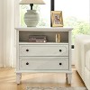 Davide 2 - Drawer Solid Wood Nightstand with Solid Wood Legs|ARTFUL LIVING DESIGNS-WHITE - 2 of 4