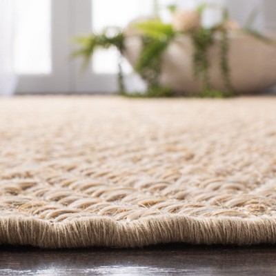 Beige Geometric Hand-knotted Sisal 4' x 6' Rug