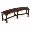Costway Patio Curved Bench Carbonized Wood Dining Bench for Round Table 710 LBS Max Load - 2 of 4