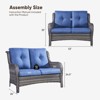 Buenhomino Outdoor Patio Couch Wicker Sofa Loveseat- 2 Seater Rattan Sofa for Outside Patio Garden with Deep Seating and Olefin Cushions - 3 of 4