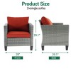 Sonkuki 3-Piece Patio Sofa Set Wicker Furniture Set Brown/Gray Rattan with Side Table - 3 of 4