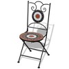 vidaXL Folding Bistro Chairs 2 pcs with Stylish Mosaic Design, Powder-Coated Iron Frame - 3 of 4