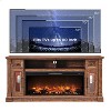 SinCiDo Farmhouse Fireplace TV Stand for 80 Inch TV, Electric Fireplace Entertainment Center w/ LED lights & Glass Door Cabinets & Drawers - 3 of 4