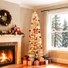 6ft/7.5ft/9ft/12ft Pre-Lit Flocked Artificial Christmas Tree with Incandescent Lights, 350 Tips for Home Holiday Decor - 3 of 4