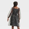 Girls' FAO Schwarz Metallic Mesh Dress - Black - 2 of 3