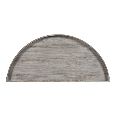 Bellport Rustic Gray Demilune Console with Dual-Tier Storage