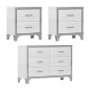 VYNXARIA Exquisite 3 Piece White Bedroom Collection: Dresser & Twin Nightstands, Boasting Metal Handles and Subtle Mirror Accents - 4 of 4