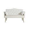 Velvet Loveseat Sofa with Tufted Back, Metal Legs and Contemporary Design - 4 of 4