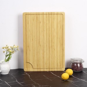TackView Cutting Board, Bamboo Cutting Board with Juice Groove,  Knife Friendly Chopping Board,20*14*0.8in - 1 of 4