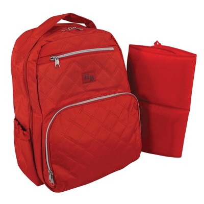 Image of Hudson Baby Premium Diaper Bag Backpack and Changing Pad, Red, One Size
