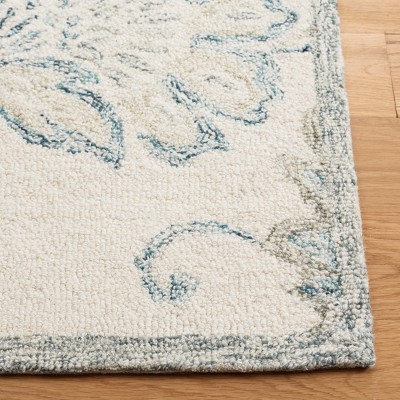 Ivory Floral Hand-Tufted Wool Area Rug