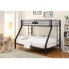 NicBex Twin XL over Queen Bunk Bed Metal Bed Frame with Ladder and Full Length Guardrail, Space Saving, No Box Spring Required, Black - 2 of 4