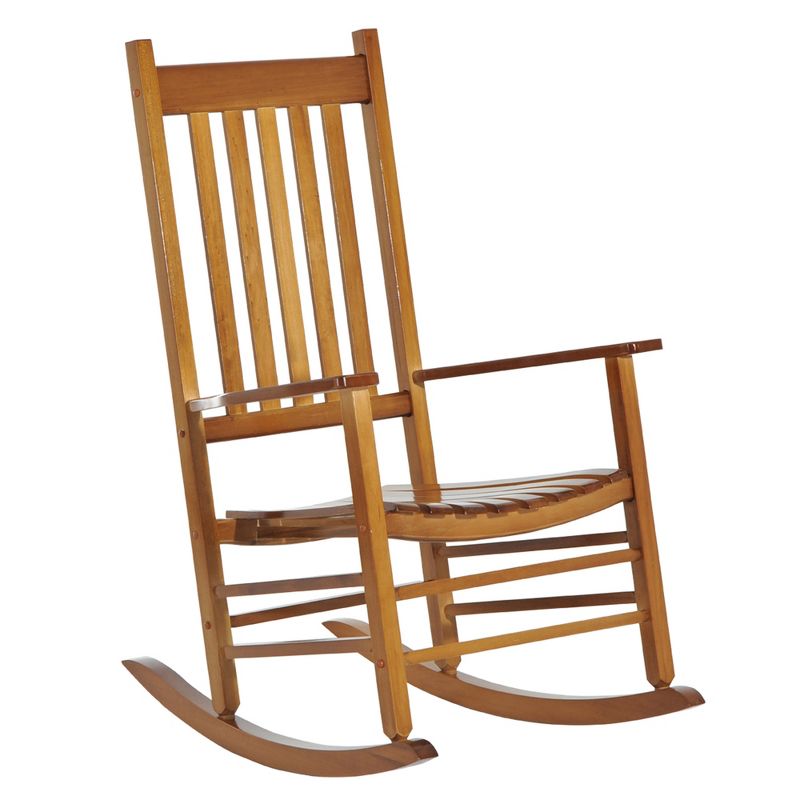 Outsunny Wooden Rocking Chair Indoor / Outdoor Rocker with High Back for Patio, Porch, 1 of 10