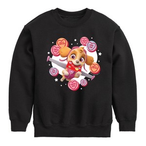 Boys' - Paw Patrol - Skye Conversation Hearts Graphic Long Sleeve Fleece Sweatshirt - 1 of 4