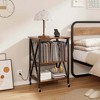 HDZNVF Record Player Stand Vinyl Record Storage Table Holds Up To 120 Vinyl Records Coffee/Black - 3 of 4