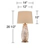 Regency Hill Cottage Table Lamps 26.5" High Set of 2 Mother of Pearl Tile Vase Beige Drum Shade for Living Room Family Bedroom Bedside Office - 4 of 4