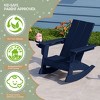WestinTrends Ashore Outdoor HDPE Plastic Preschool Toddler Modern Adirondack Rocking Chairs (Set of 2) - 3 of 4