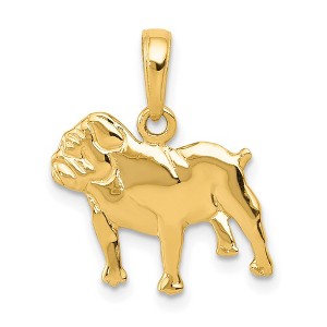 Black Bow Jewelry 14k Yellow Gold Polished Bulldog Pendant - 1 of 4