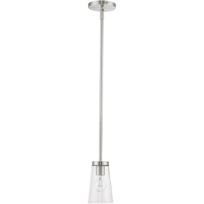 Brushed Nickel Mini Pendant with Clear Glass Shade