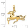 Black Bow Jewelry 14k Yellow Gold Polished Running Horse Pendant, 20mm - 4 of 4