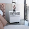 NicBex Nightstand with Drawer and Open Storage Shelf Modern Side End Table with Wheels for Bedroom,Living Room - image 2 of 4