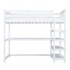 PAGED Twin Size Loft Bed with Desk Modern Simple Pine Bed Frame with 4-layer Storage Shelf and Ladder for Bedroom - 4 of 4