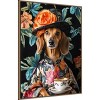 Amanti Art Tea Time Dachshund by Mowzu  Framed Canvas Wall Art - 2 of 4