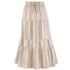 Collections Etc Striped Tiered Pull-On Elasticized Drawstring Waist Skirt - 2 of 4