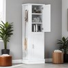 68" Tall Storage Cabinet, Bathroom Floor Freestanding Storage Cabinet with Hook and Adjustable Shelf for Bathroom - Leovsnove - 2 of 4