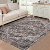 Indoor Vintage Floral Print Living Room Bedroom Area Rugs, Low Pile Non Slip Floor Carpet for Dining Room Office - 4 of 4