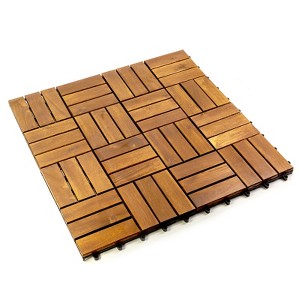Dexmalle 12 Slats Acacia Wood Checker Deck Tiles,10 PCs , 12 x 12 - 1 of 4
