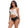 INSPIRE CHIC Women's Mid Rise Breathable Soft Lace Overlay Underwear Seamless Hipster Briefs - 4 of 4