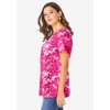 Roaman's Plus Size Cotton Ultimate Swing Tee With Keyhole Back - 4 of 4