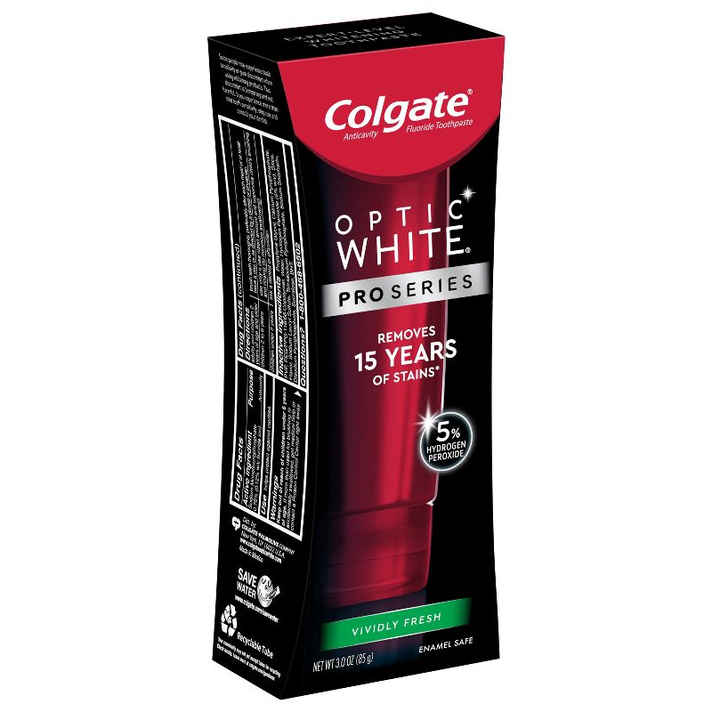 Colgate Optic White Pro Series Whitening Toothpaste with 5% Hydrogen Peroxide - Vividly Fresh - 3oz, 4 of 7