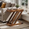 Hommoo Solid Wood Z-Shaped End Table, 2-Tier Storage Side Table - 3 of 4