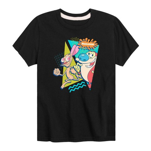 Boys' - Ren & Stimpy - Ren and Stimpy Retro Nickelodeon Logo Short Sleeve Graphic T-Shirt - image 1 of 4