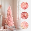 LuxenHome 6Ft Pink Pencil Artificial Tree with Warm White Lights and 8 Light Functions - 3 of 4