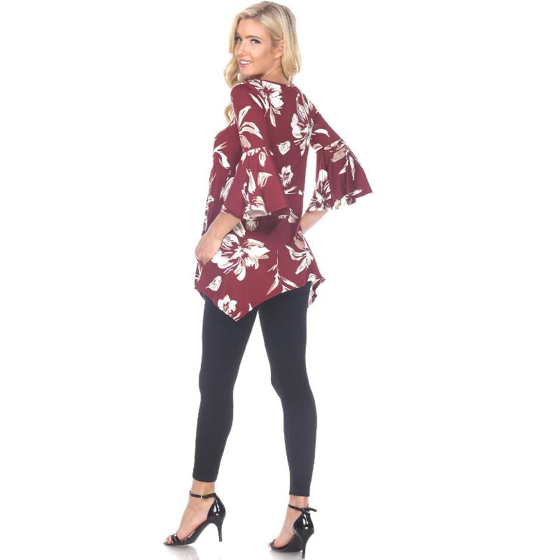 Women's Floral Printed Blanche Tunic Top with Pockets - White Mark, 3 of 4
