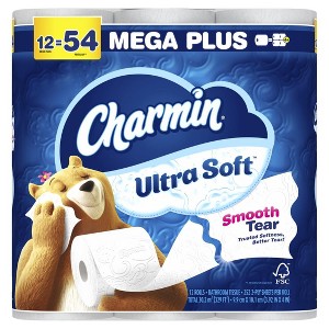 Charmin Ultra Soft Toilet Paper 12 Mega Plus Rolls, 252 Sheets Per Roll - 1 of 4