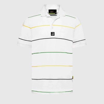 Ayrton Senna F1 Men's Stripe Polo Shirt