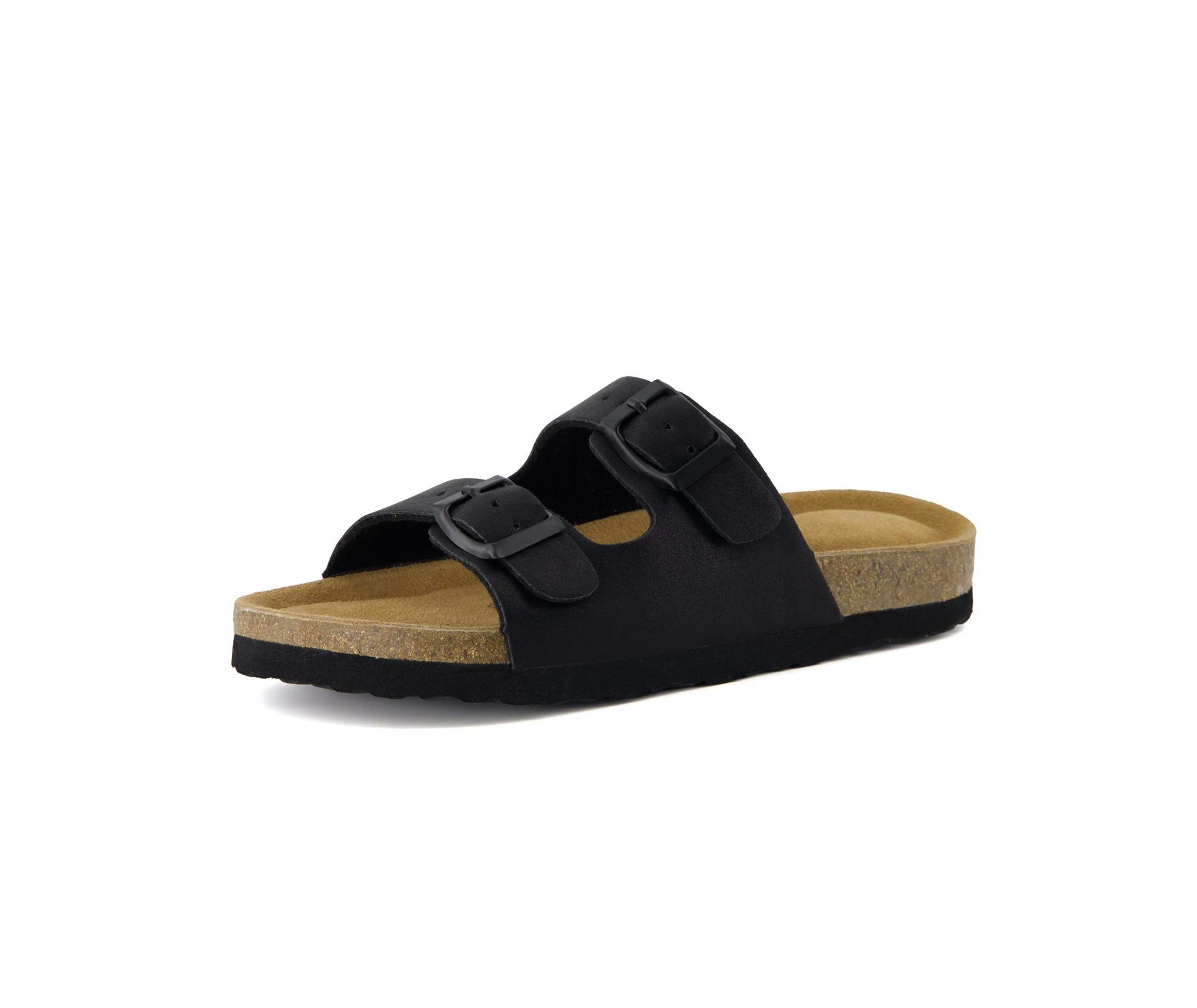 CUSHIONAIRE Lane Boys and Girls Sandals, Comfortable Cork Footbed Slide with Adjustable Straps and Supportive Kids Sandals Design