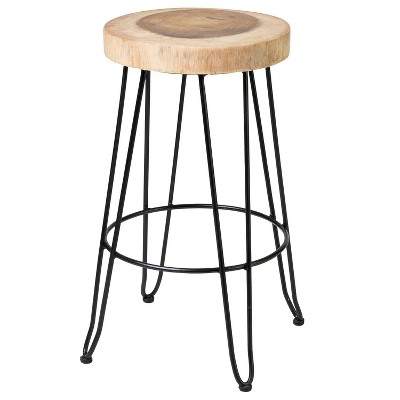30" Set of 2 Mapleton Teak Barstool Brown - East At Main