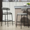 26'' Counter height bar stools fabric cover kitchen island counter bar stool with black powder coating base and footrest - 4 of 4