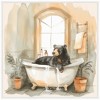 Kate & Laurel All Things Decor 30"x30" Sylvie Black Bear Bathroom Watercolor Framed Canvas by The Creative Bunch Studio White - 2 of 4