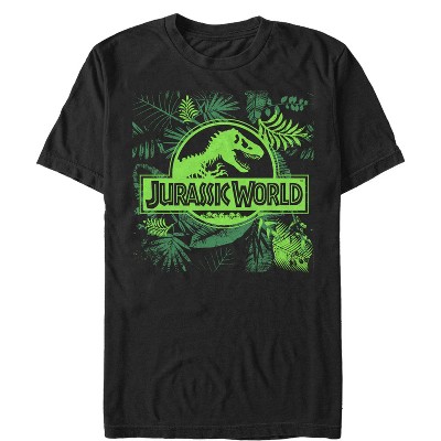 Men's Jurassic World Fern Leaf Logo T-shirt - Black - Medium : Target