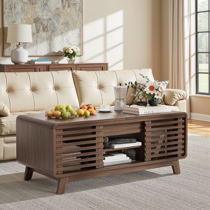 Gymojoy Coffee Table with Storage & Hidden Compartment with Sliding Cabinet Door for Home - 1 of 4